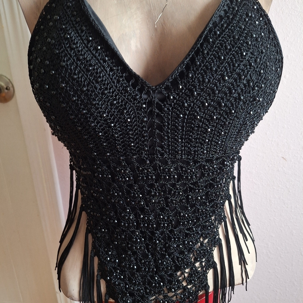 MKM Designs Black Sequin Top